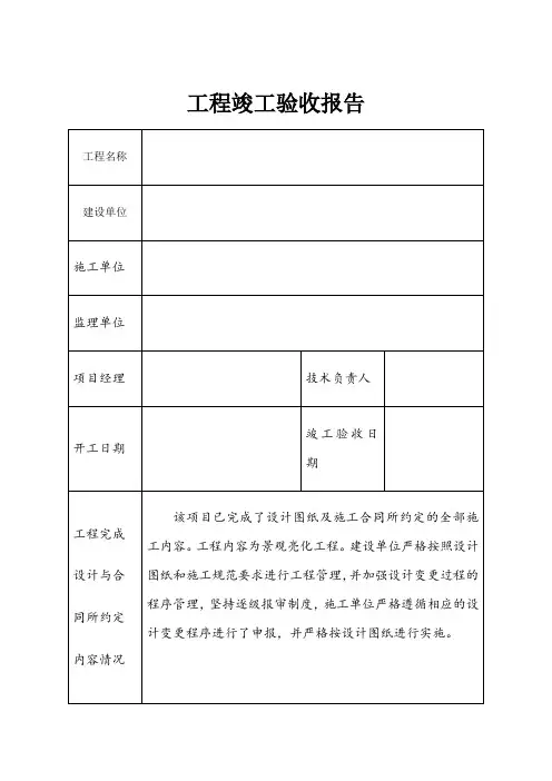亮化工程竣工验收报告