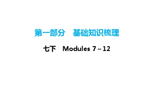 2024年中考外研版英语一轮复习课件七年级下册 Modules7～12