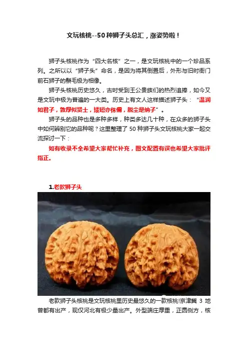 文玩核桃--50种狮子头总汇，涨姿势啦！