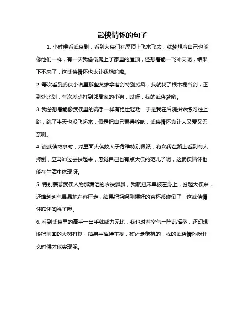 武侠情怀的句子