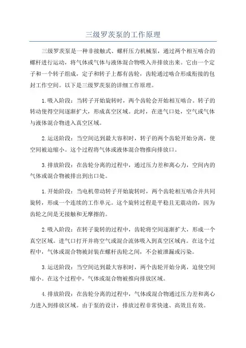 三级罗茨泵的工作原理
