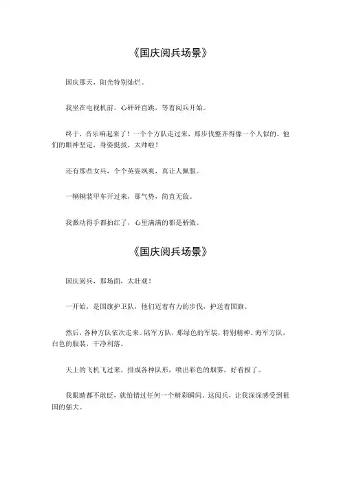 国庆阅兵场景作文300字作文