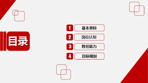 红色简洁部门经理个人岗位竞聘自我介绍动态ppt模板