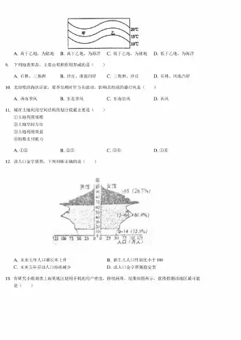 2018年上海市普通高中学业水平等级性地理考试试卷（解析版）