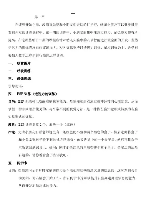 4-6岁全脑开发教案