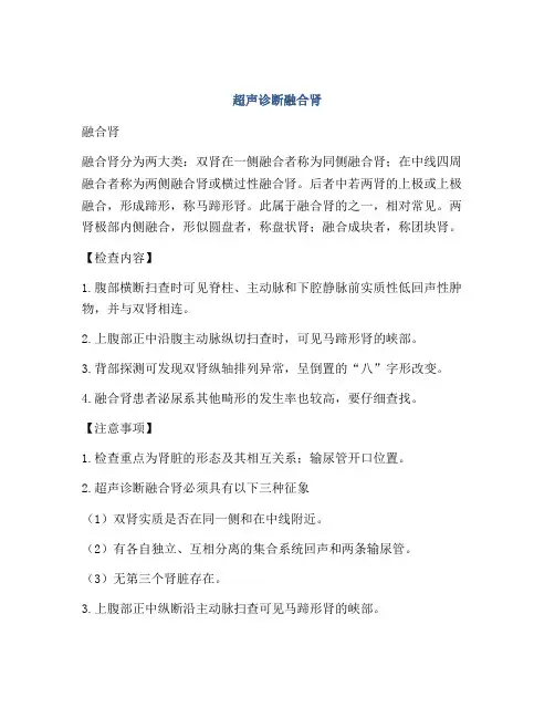 超声诊断融合肾