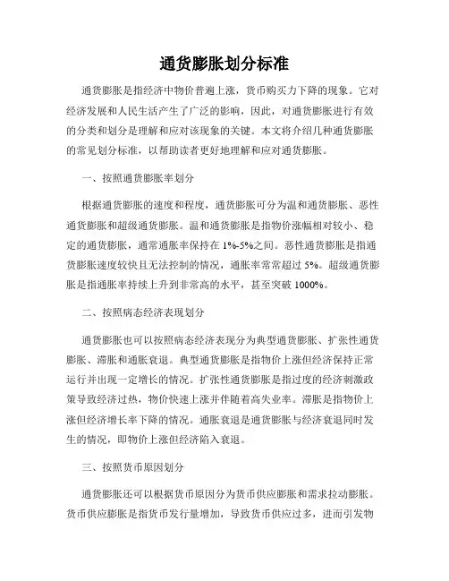 通货膨胀划分标准