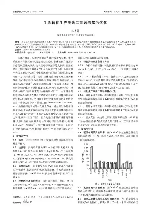 生物转化生产雄烯二酮培养基的优化