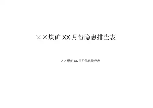 煤矿隐患排查表