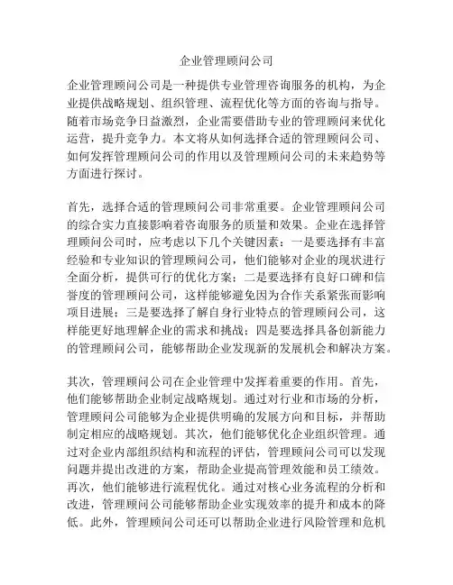 企业管理顾问公司