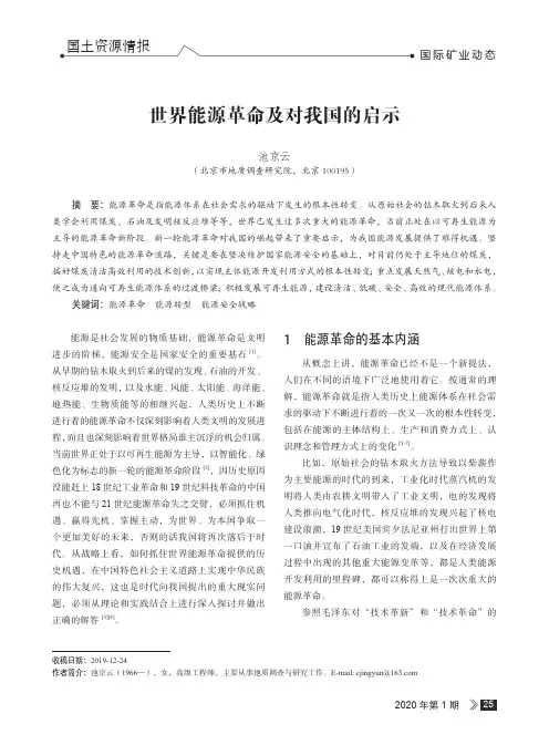 世界能源革命及对我国的启示