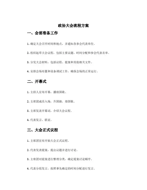 政协大会流程方案