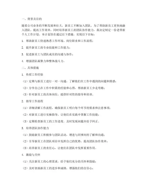 老带新个人工作计划