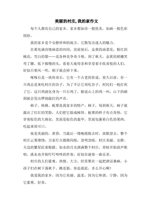 美丽的村庄,我的家作文