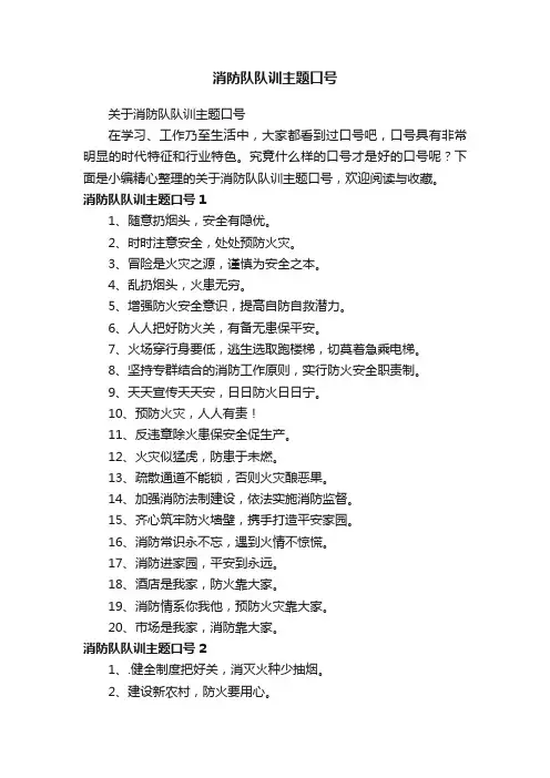 关于消防队队训主题口号