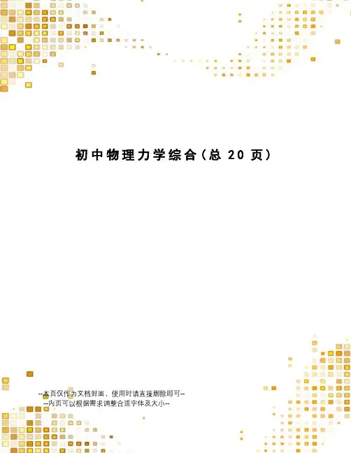 初中物理力学综合