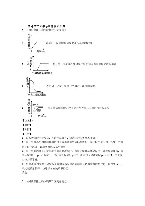 2020-2021中考化学压轴题专题复习—pH的变化图像的综合含答案
