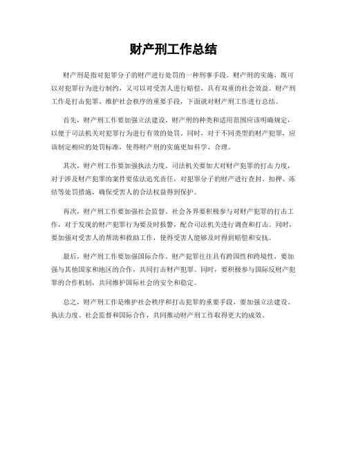 财产刑工作总结