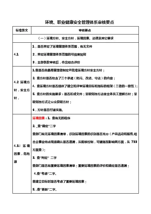环境,安全审核要点