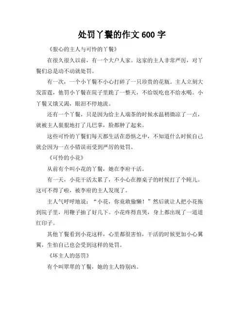 处罚丫鬟的作文600字