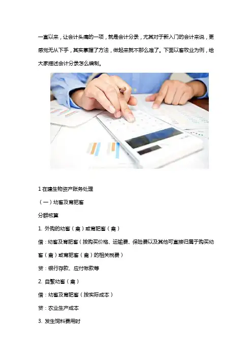 畜牧业会计分录如何编制