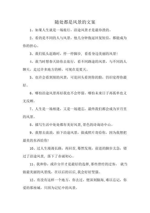 随处都是风景的文案