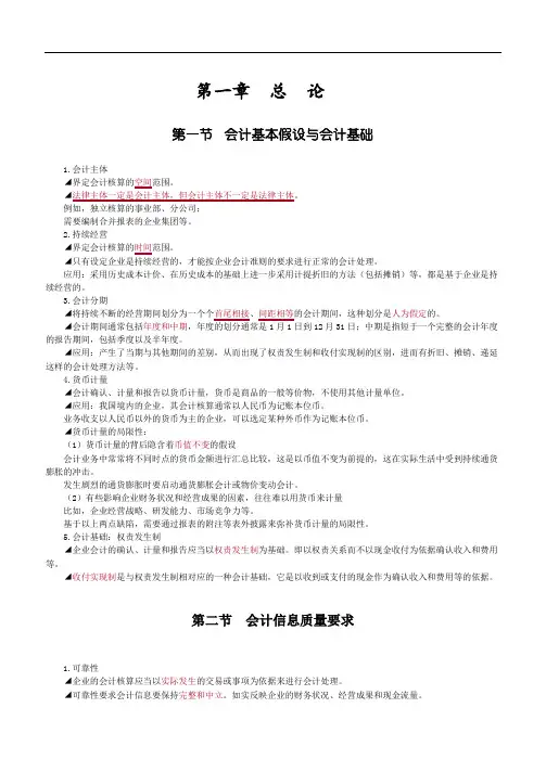注册会计师考试《会计》最新版(必背的)