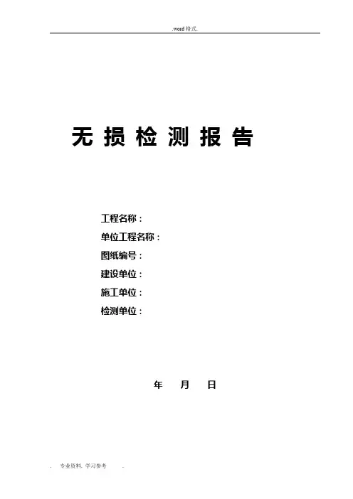 无损检测表格模板
