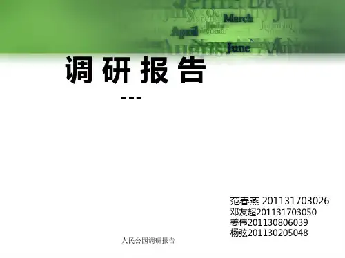 人民公园调研报告 ppt课件