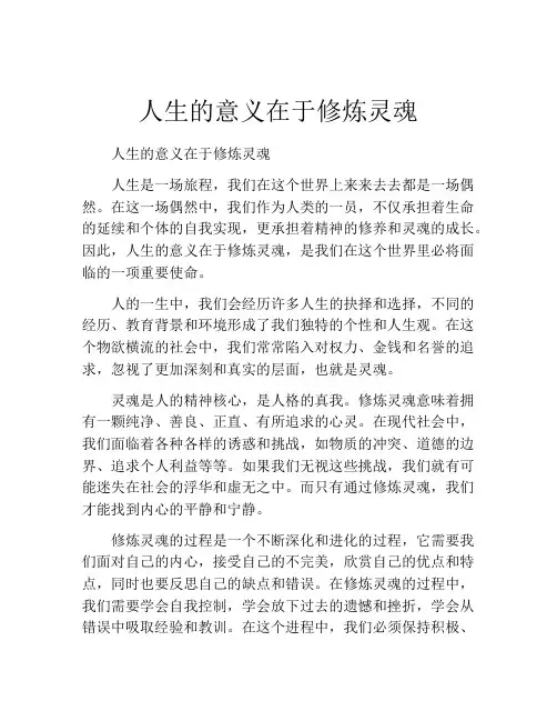 人生的意义在于修炼灵魂