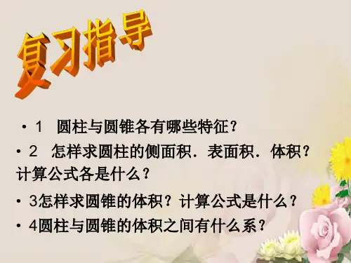 六年级下册数学课件-第三单元圆柱与圆锥 整理和复习｜人教新课标(2014秋) (共15张PPT)