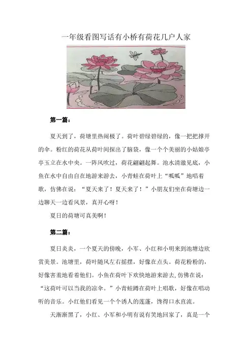一年级看图写话有小桥有荷花几户人家