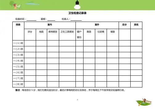中小学卫生检查记录表