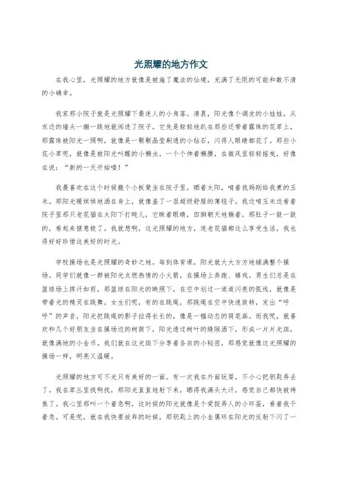 光照耀的地方作文