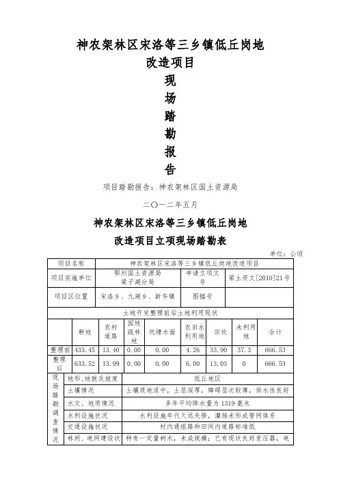踏勘报告