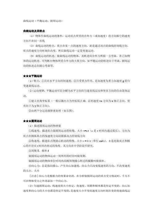 曲线运动(平抛运动、圆周运动)