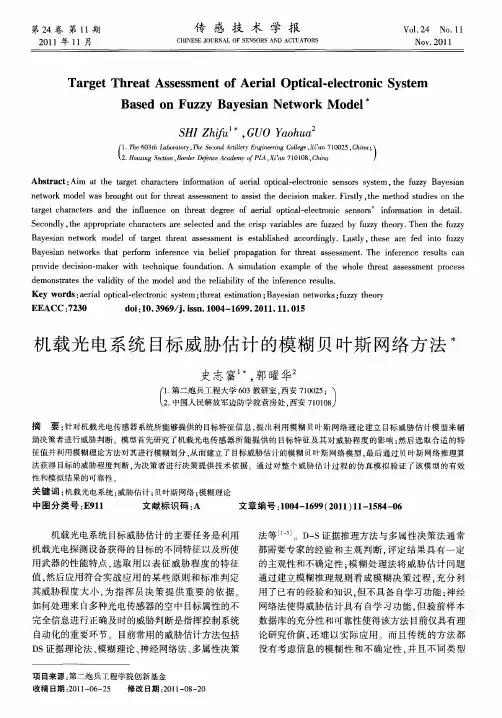 机载光电系统目标威胁估计的模糊贝叶斯网络方法
