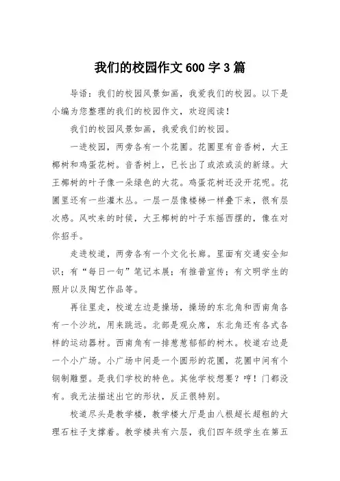 我们的校园作文600字3篇