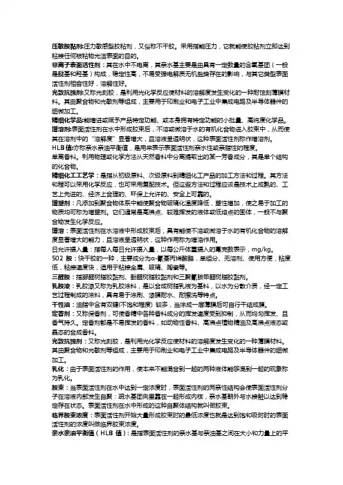 精细化工重点名词解释 【精品】