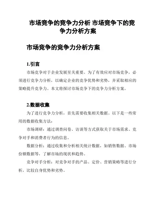 市场竞争的竞争力分析 市场竞争下的竞争力分析方案