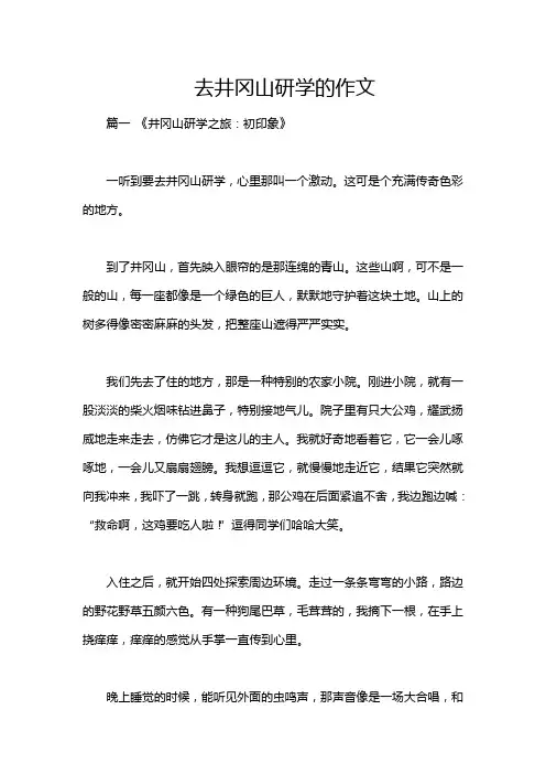 去井冈山研学的作文