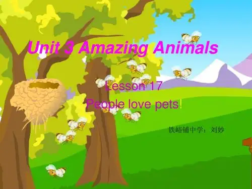 冀教版初中八下Unit_3_Amazing_Animals_Lesson_17_People_Love_Pets_ppt课件