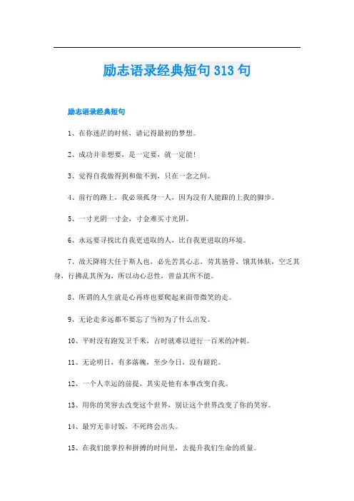 励志语录经典短句313句