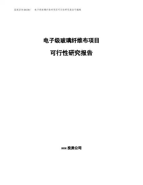 电子级玻璃纤维布项目可行性研究报告可编辑 (2)