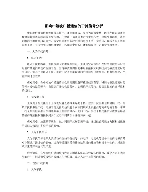 影响中短波广播通信的干扰信号分析