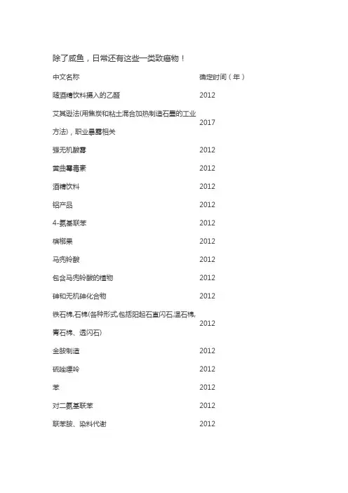 世界卫生组织致癌