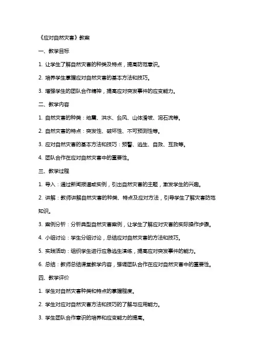 《应对自然灾害》教案