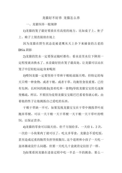 龙猫好不好养 龙猫怎么养