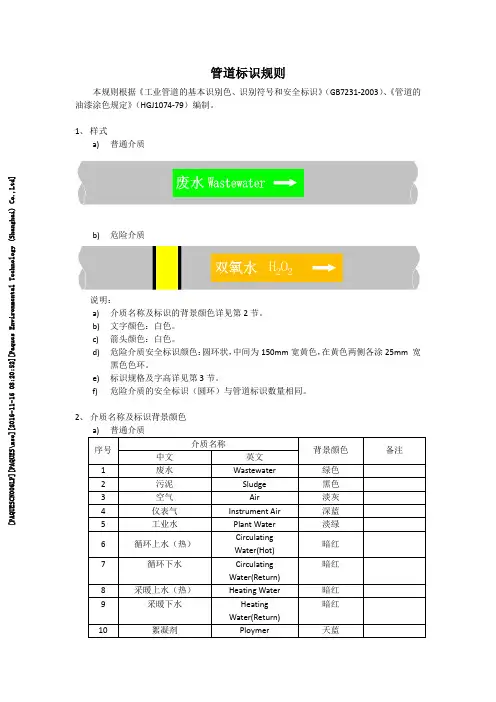 管道标识规则