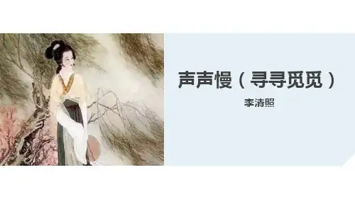 统编版高中语文必修一《声声慢(寻寻觅觅)》PPT课件说课复习教学